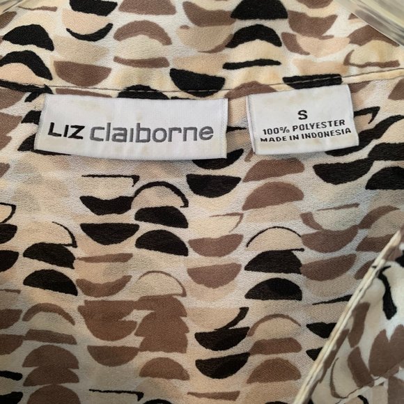 2/$20 Liz Claiborne Tan/Brown print Sleeveless Blouse - Size Small - Picture 4 of 7